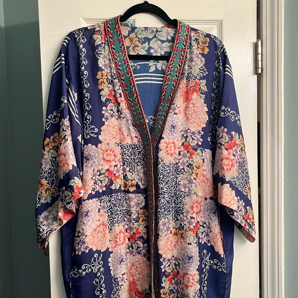 Gorgeous silk Kimono by Johnny Was. One of a kind design!